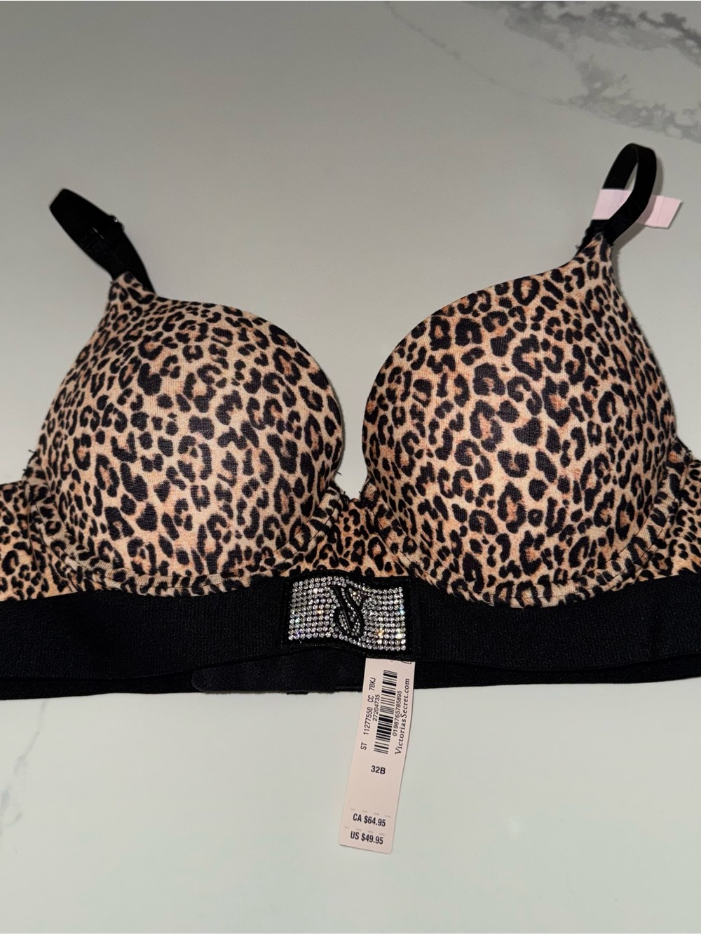 Victoria’s Secret 32B T-Shirt Perfect Shape Push Up Bra Leopard Print NEW - Picture 4 of 7